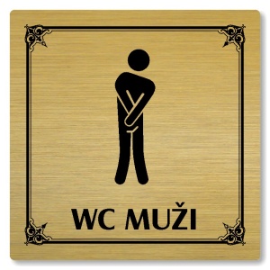 WC muži, 148x148mm, zlatá, Nebraska